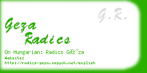 geza radics business card